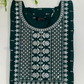 Dark Green Color Rayon With Embroidery Work Kurti Near Me