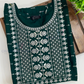 Dark Green Color Rayon With Embroidery Work Kurti In USA