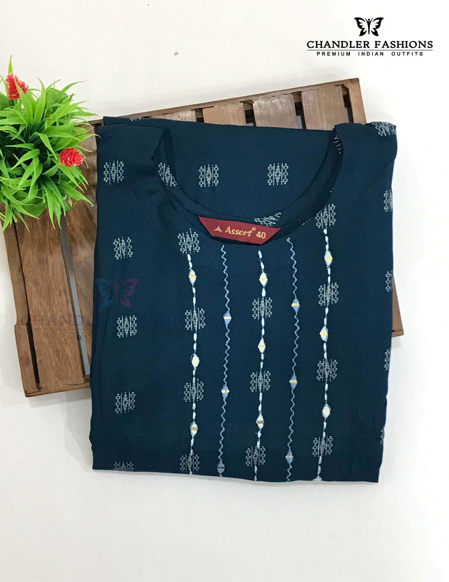 Blue Color Rayon With Embroidery And Sequins Work Kurti In USA