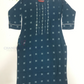 Appealing Blue Color Rayon With Embroidery And Sequins Work Kurti For Girls