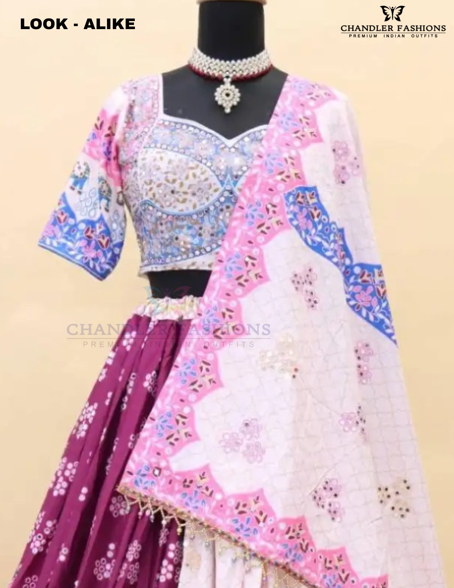 Multicolor Butter Silk With Printed Work Lehenga Choli In Mesa