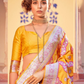 Yellow Colored Banarasi Soft Silk Saree With Zari Work For Women Near Me