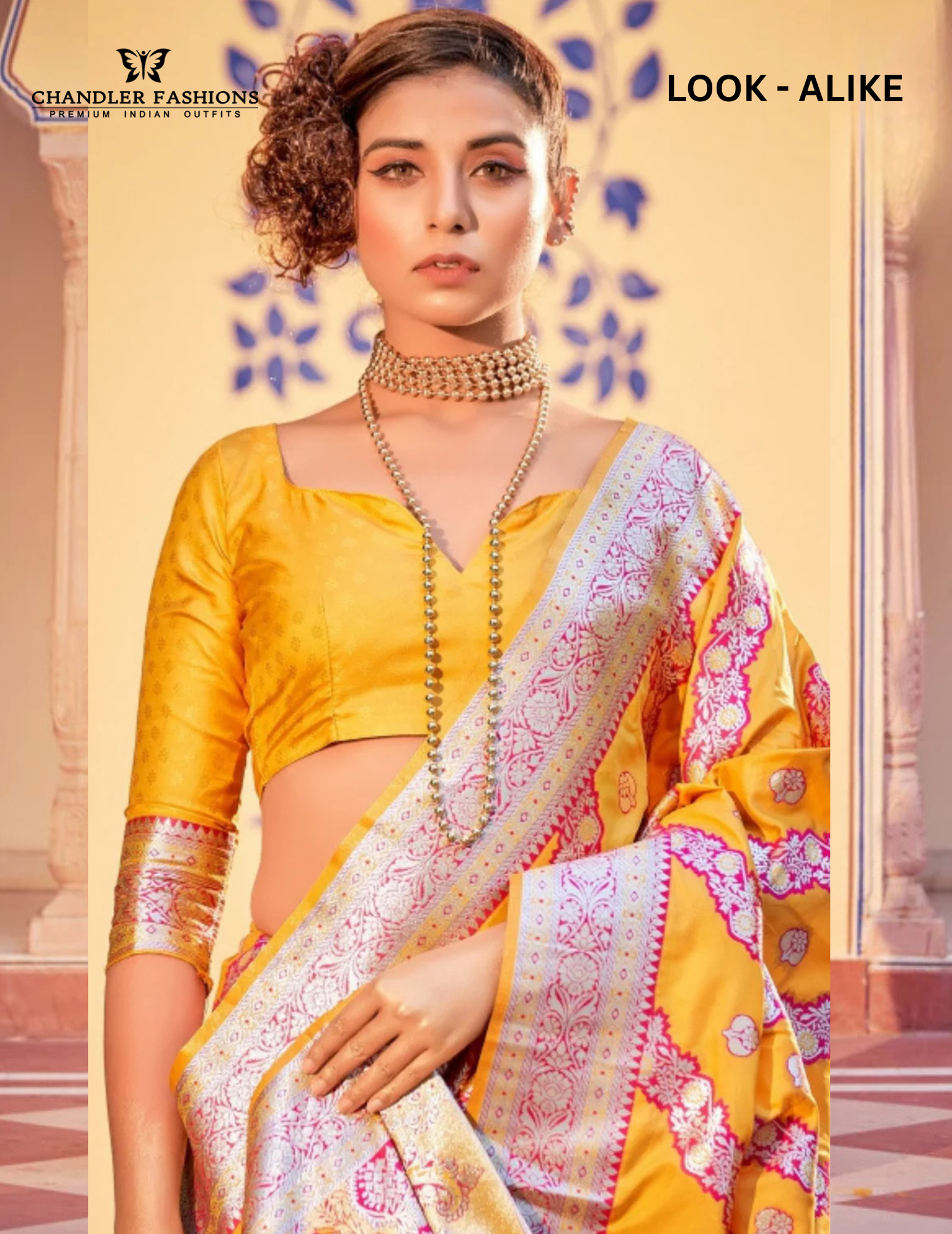 Yellow Colored Banarasi Soft Silk Saree With Zari Work For Women Near Me