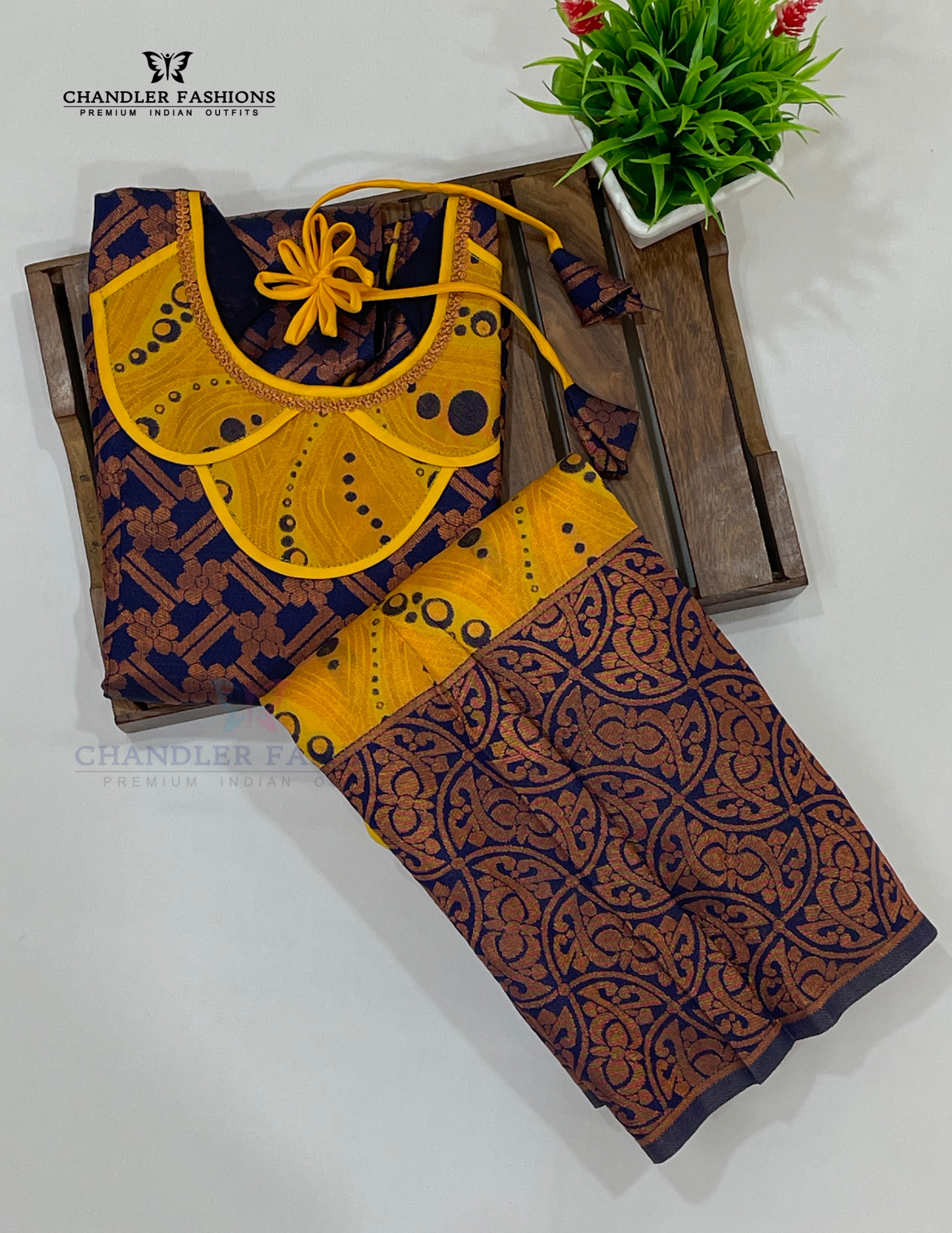 Yellow Colored Silk Langa Sets With Stone Work Near Me