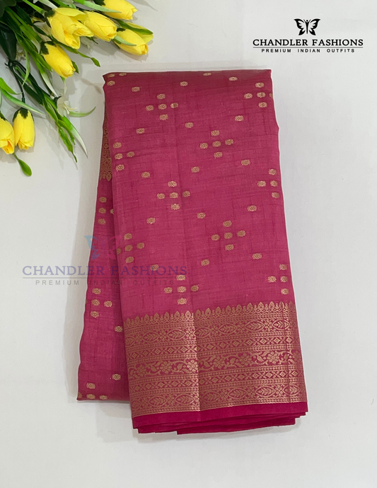 Appealing Pink Color Silk Saree With Zari Work For Women