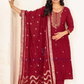 Beautiful Red Color Rayon With Thread Work Salwar Suits Near Me