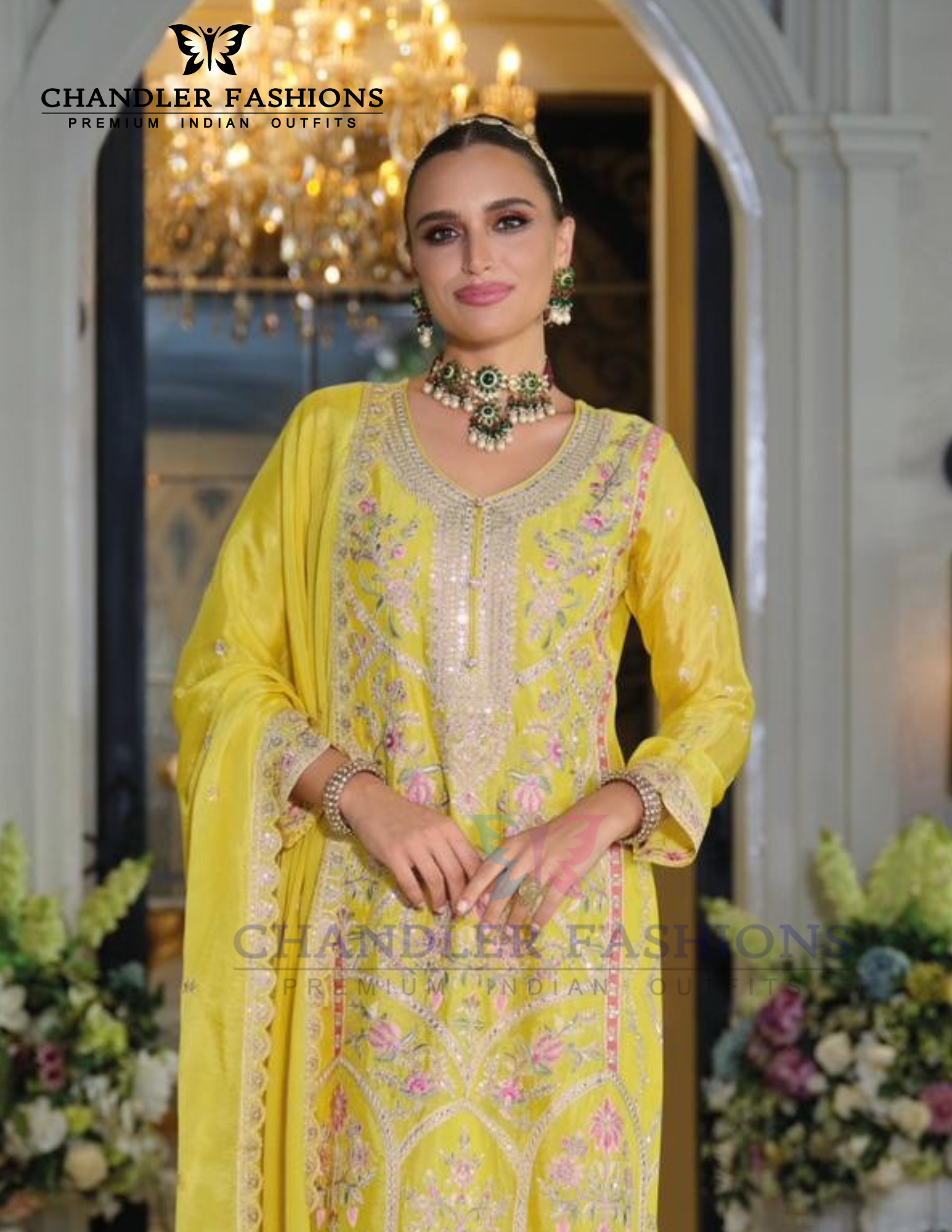 Wonderful Yellow Color Embroidery Work Kurti Near Me