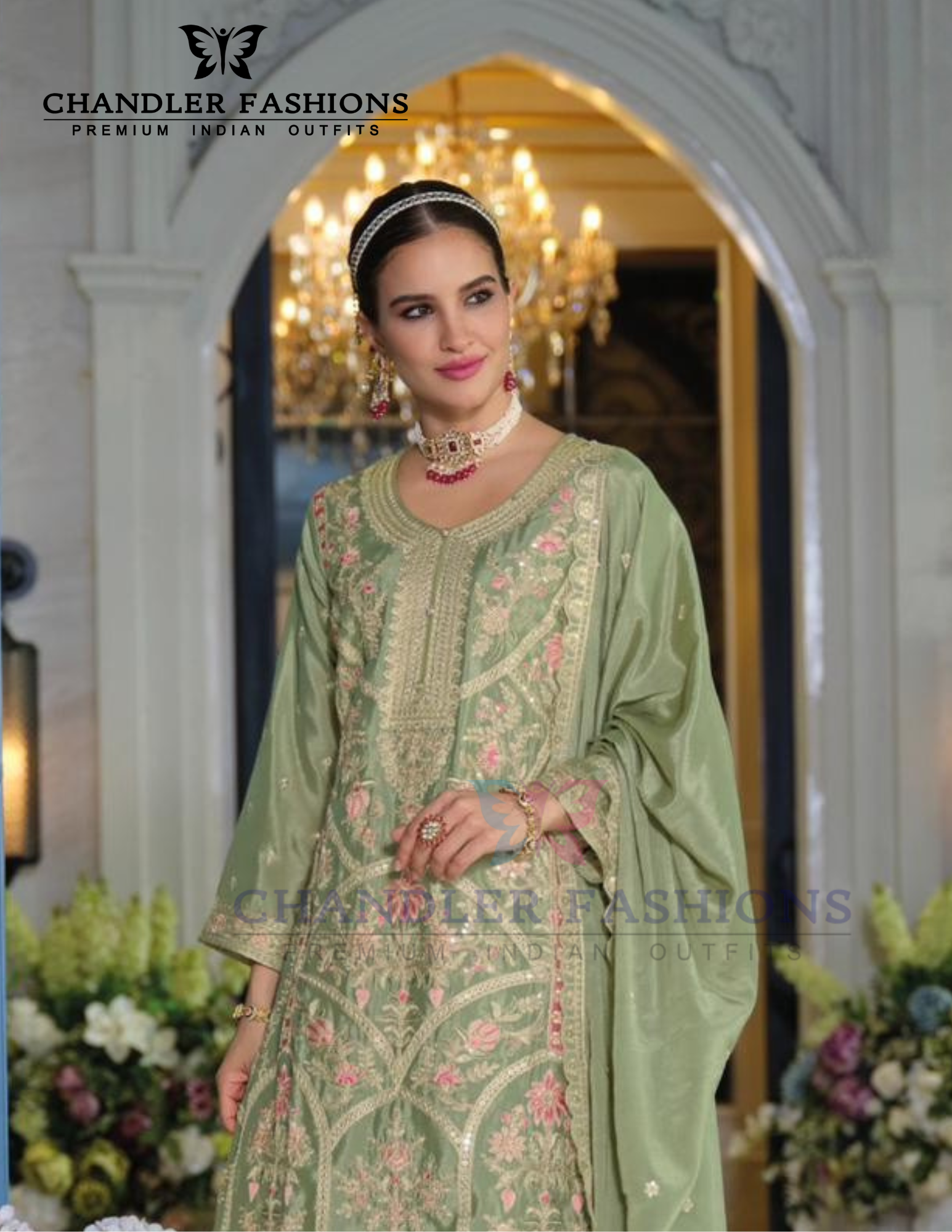 Amazing Light Green Color Embroidery Work Kurti Near Me
