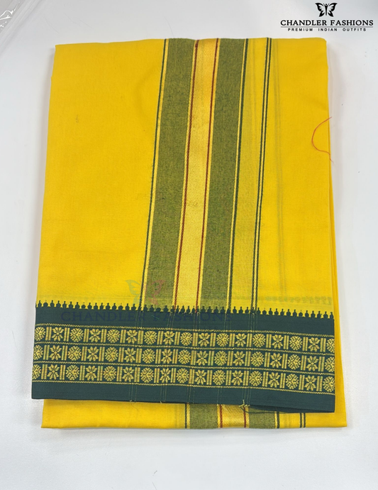 Alluring Men's Yellow Color Pure Cotton Dhoti