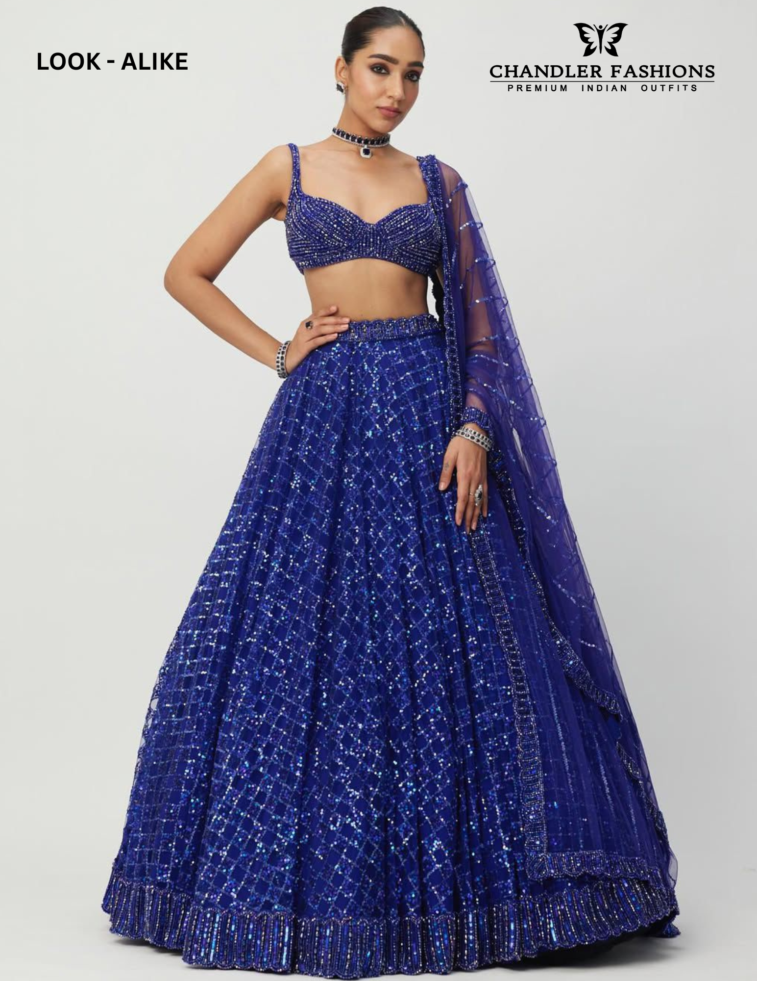 Alluring Blue Color Lehenga With Sequins Work For Women