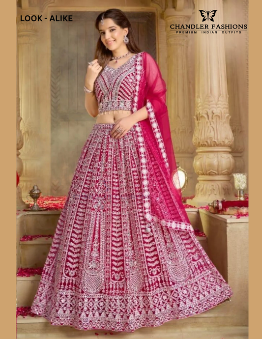 Amazing Pink Color With Embroidery And Mirror Work Lehenga For Women