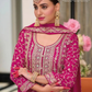 Pink Color Heavy Silk With Embroidery Work Palazzo Suits Near Me