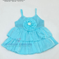Charming Sky Blue Color Soft Net Gown With Shoes For Girls