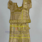 Beautiful Gold Color Art Silk Langa Sets With Hip Belt For Girls