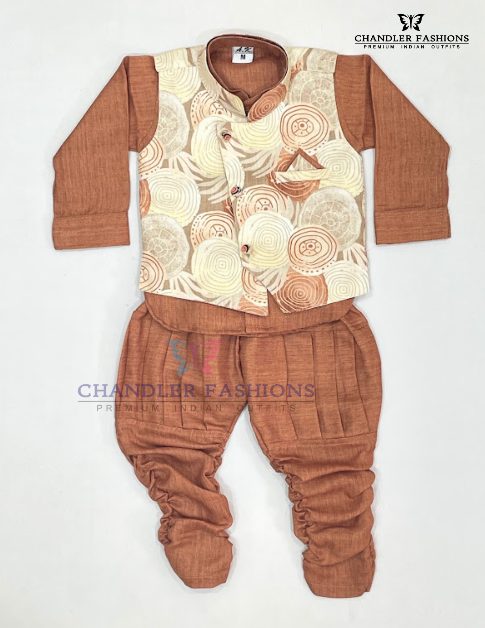 Amazing Brown Color Cotton Sherwani Suits For Boys