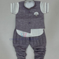 Appealing Purple And White Color Cotton Sherwani Suits With Brooch Pin For Kids