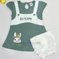 Wonderful Green And White Color Cotton Frock For Girls
