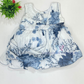 Fantastic Blue And White Color Georgette With Stone Work Gown For Girls