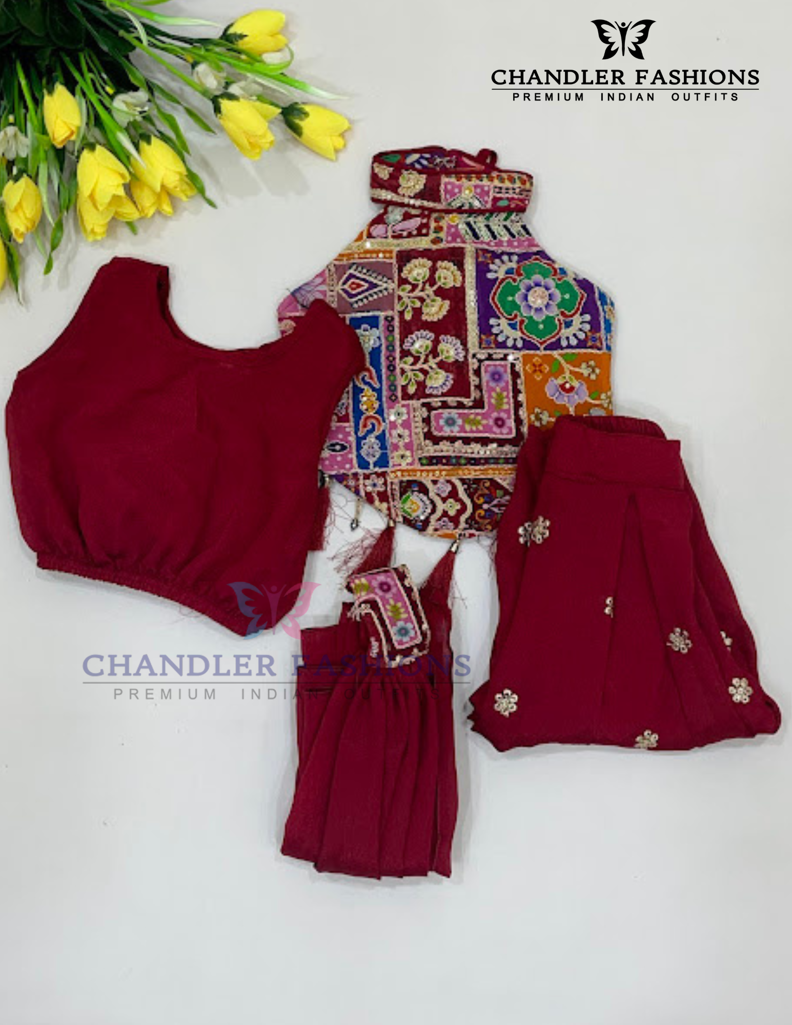 Attractive Maroon Color With Embroidery And Sequins Work Palazzo Suits Near Me