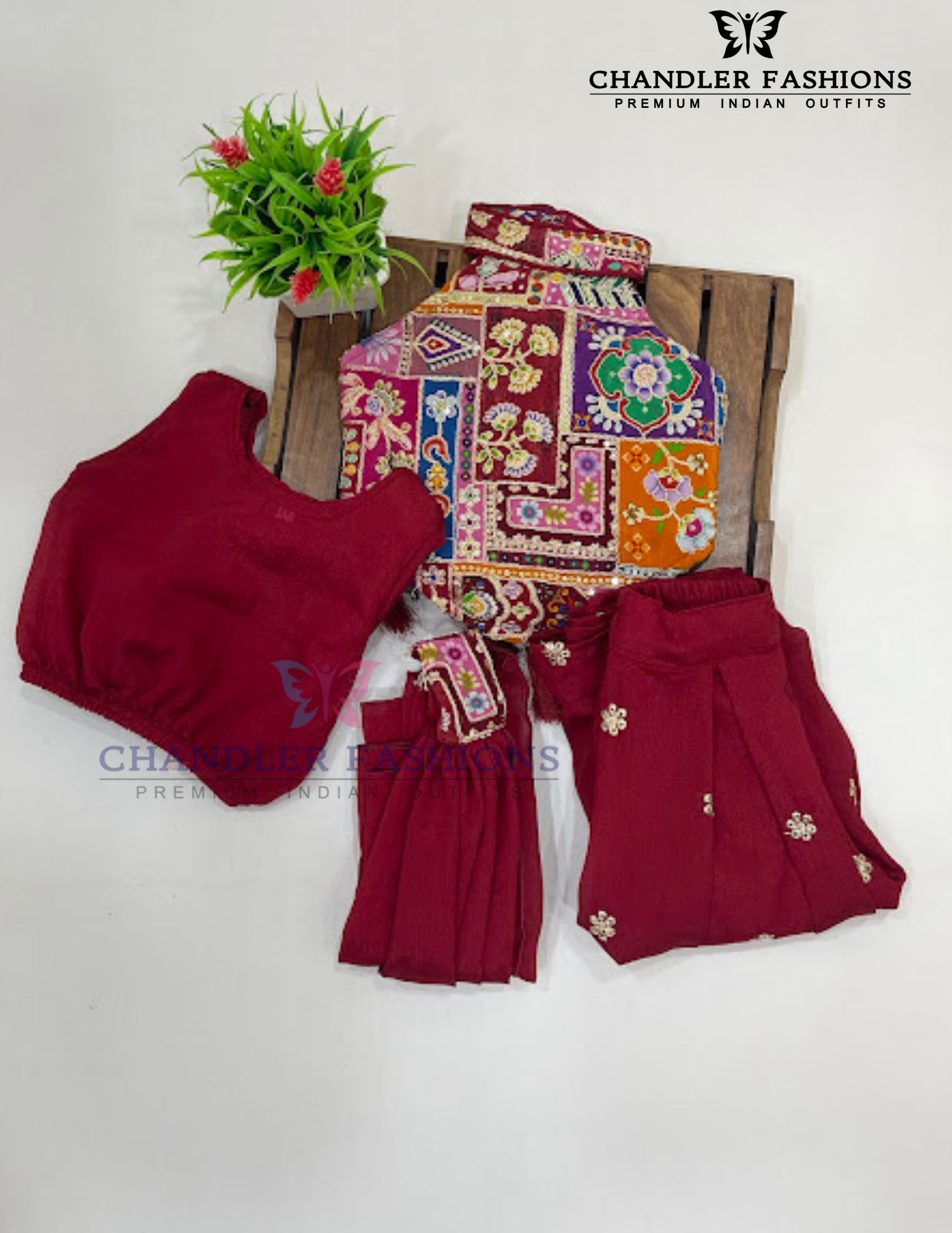 Maroon Color With Embroidery And Sequins Work Palazzo Suits In USA 