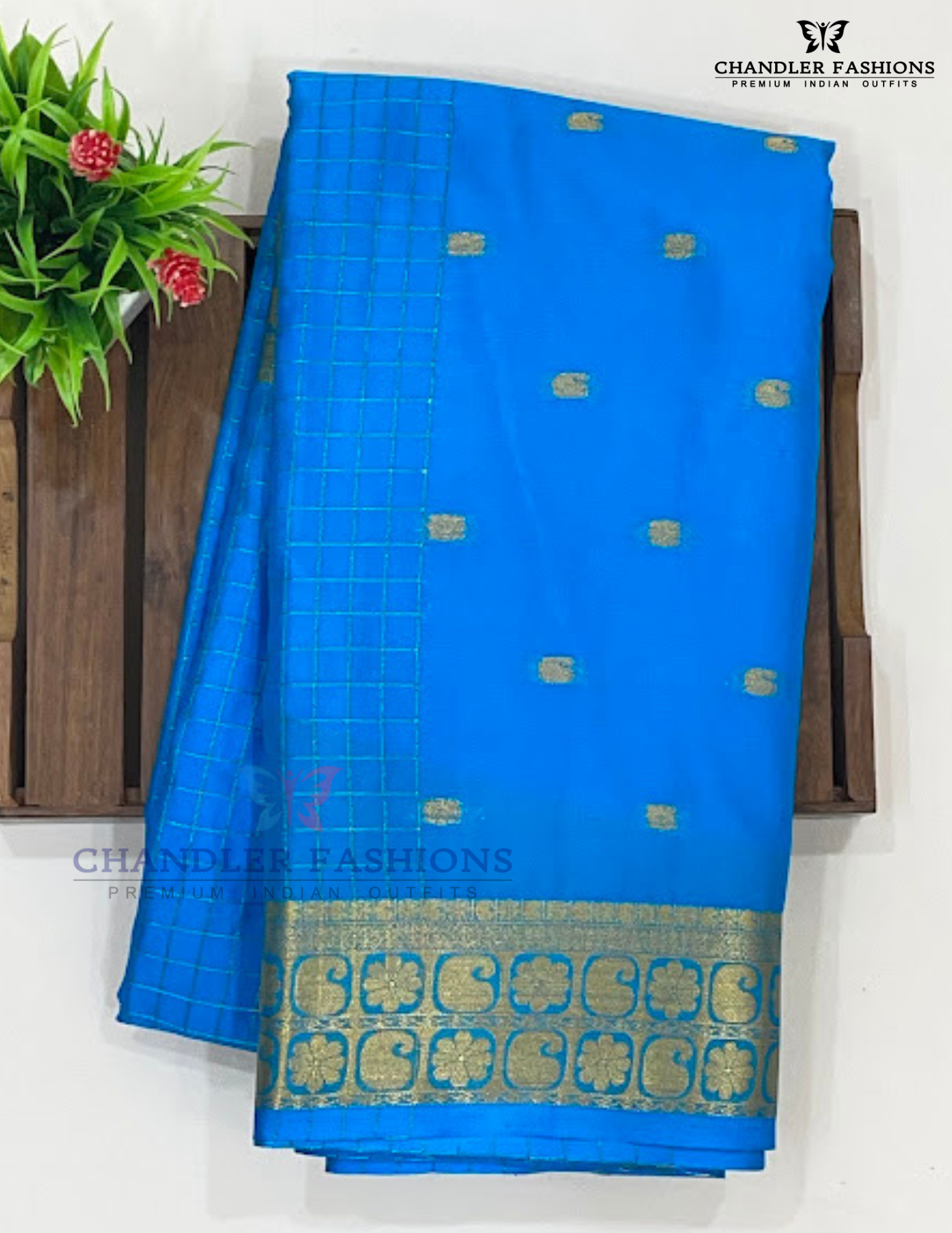 Amazing Sky Blue Color Mysore Silk Saree With Zari Work Near Me