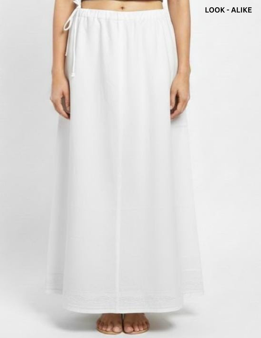 Attractive Off White Colored Cotton Readymade Petticoat For Women