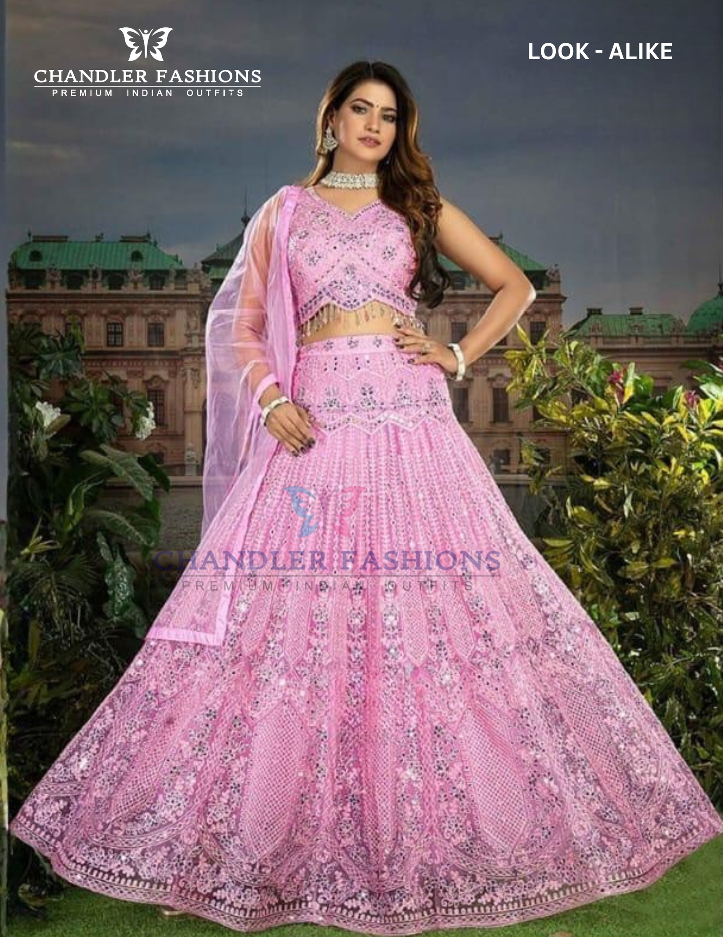 Wonderful Pink Color Net With Embroidery Work Lehenga For Women
