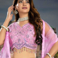 Pink Color Net With Embroidery Work Lehenga Near Me