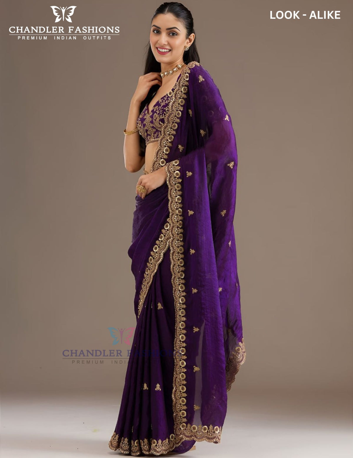 Purple Color Tissue Silk With Sequins And Embroidery Work Saree Near Me
