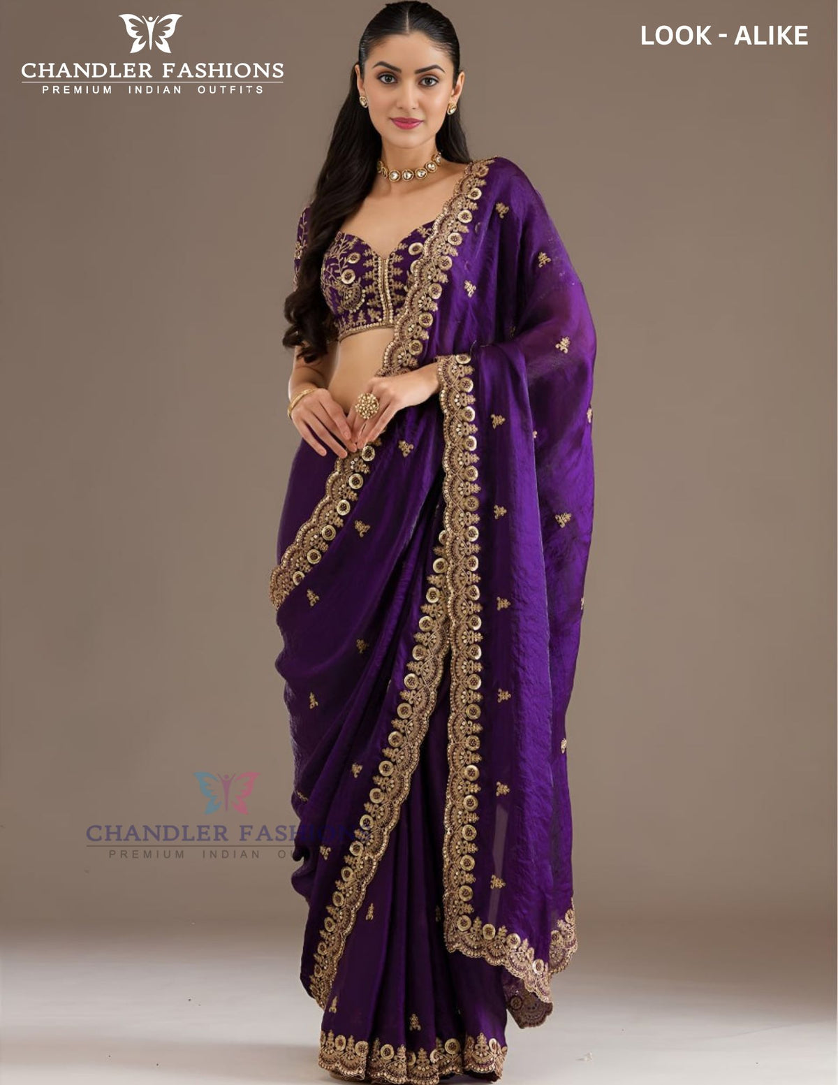 Graceful Purple Color Tissue Silk With Sequins And Embroidery Work Saree For Women