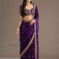 Purple Tissue Silk With Sequins And Embroidery Work Saree In Tempe