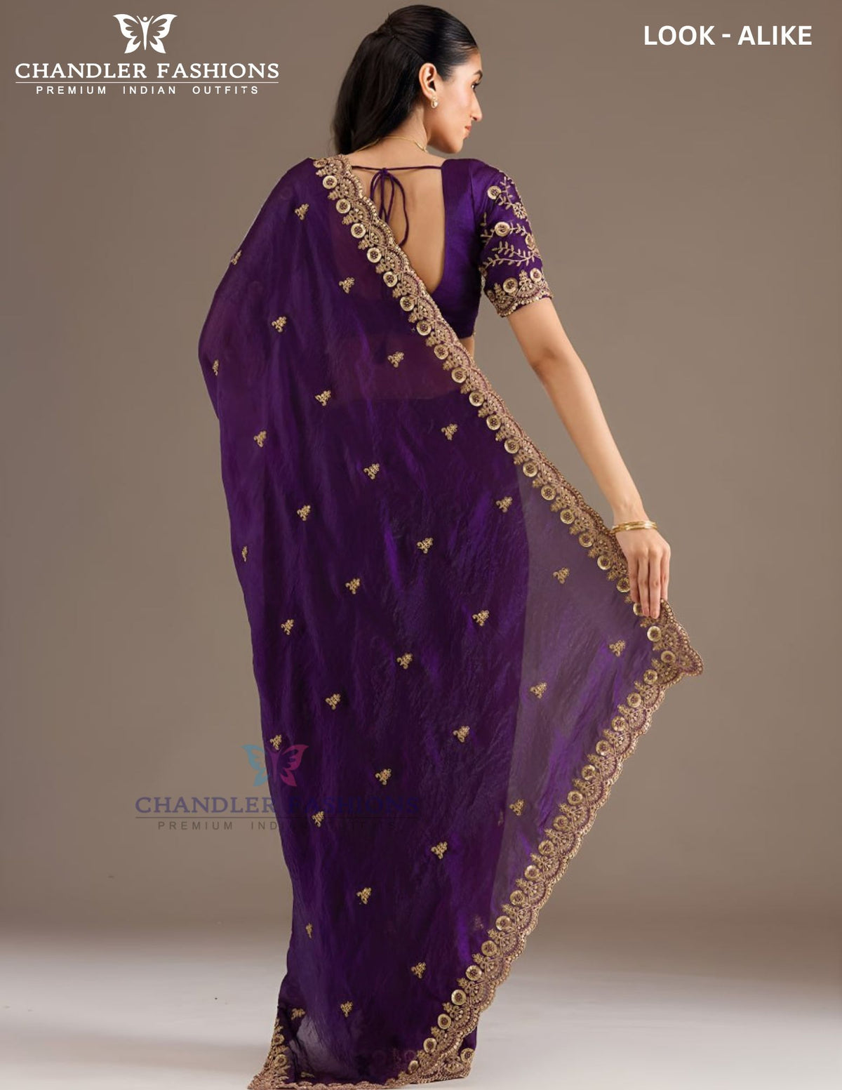 Purple Color Tissue Silk With Sequins Saree In Chandler