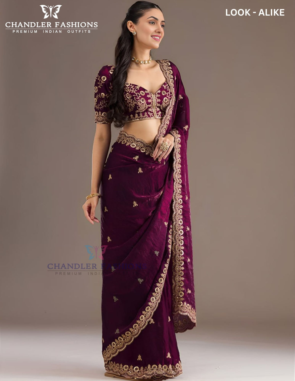 Tissue Silk With Sequins Work Saree In Yuma