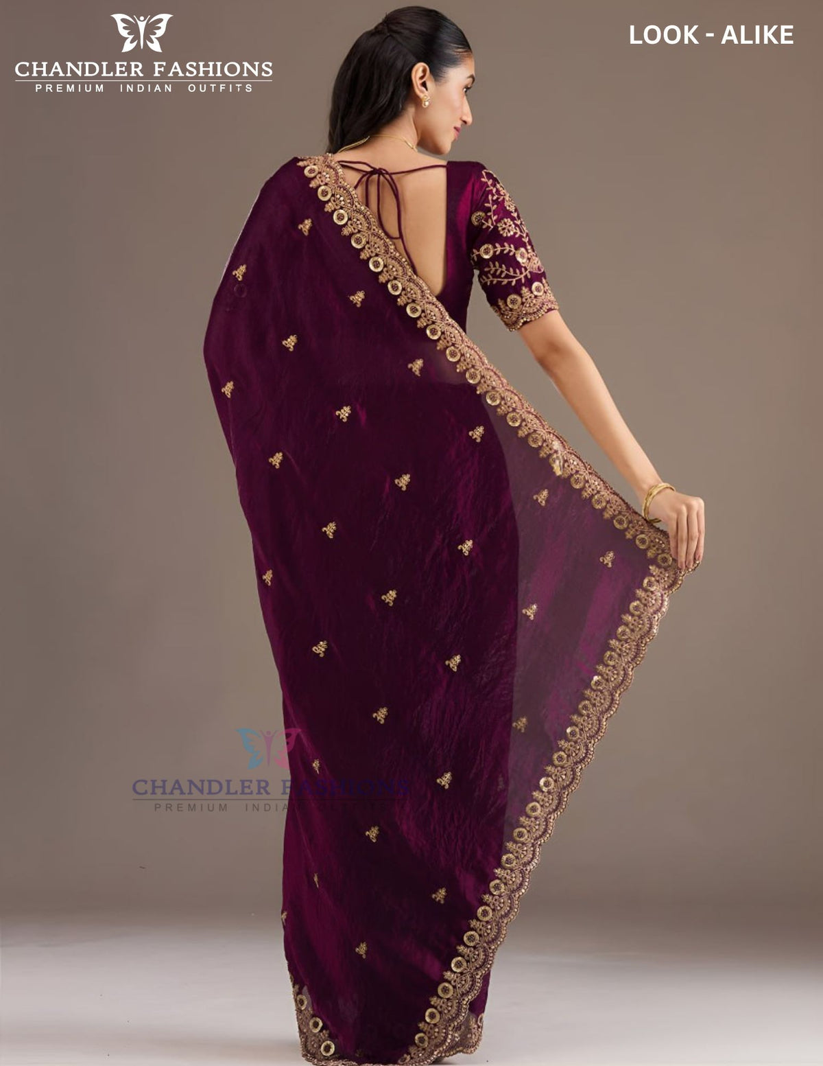Wine Color Tissue Silk With Saree In Scottsdale