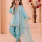 Beautiful Light Blue Color Roman Silk Kurti Suits For Girls In Tempe
