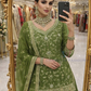 Green Color Shimmer Silk Embroidery And Sequins Work Lehenga Choli Near Me