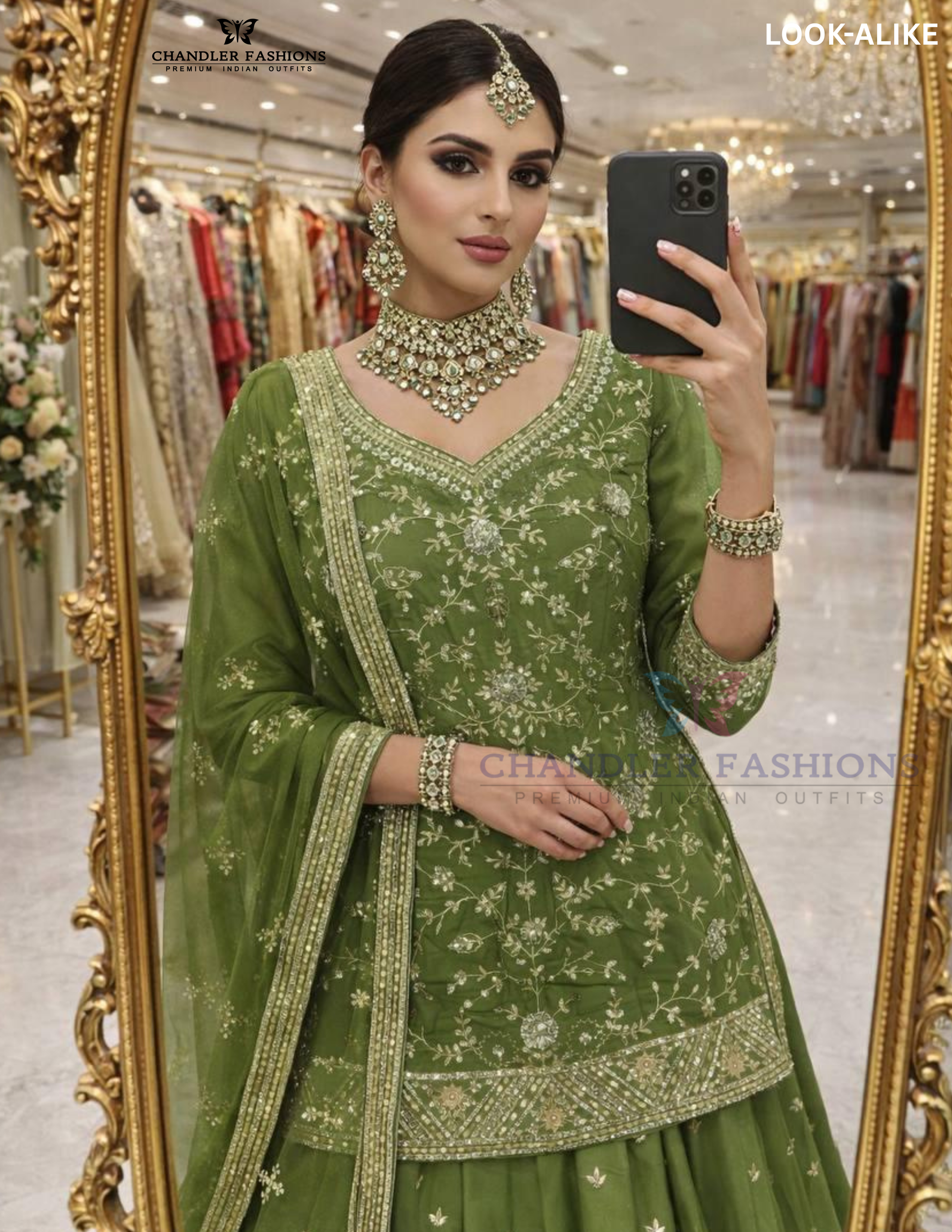 Green Color Shimmer Silk Embroidery And Sequins Work Lehenga Choli Near Me