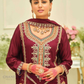 Maroon Color Silk With Embroidery Work Palazzo Suits In Mesa