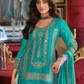 Sea Blue Color Chinon With Embroidery Work Palazzo Suits Near Me
