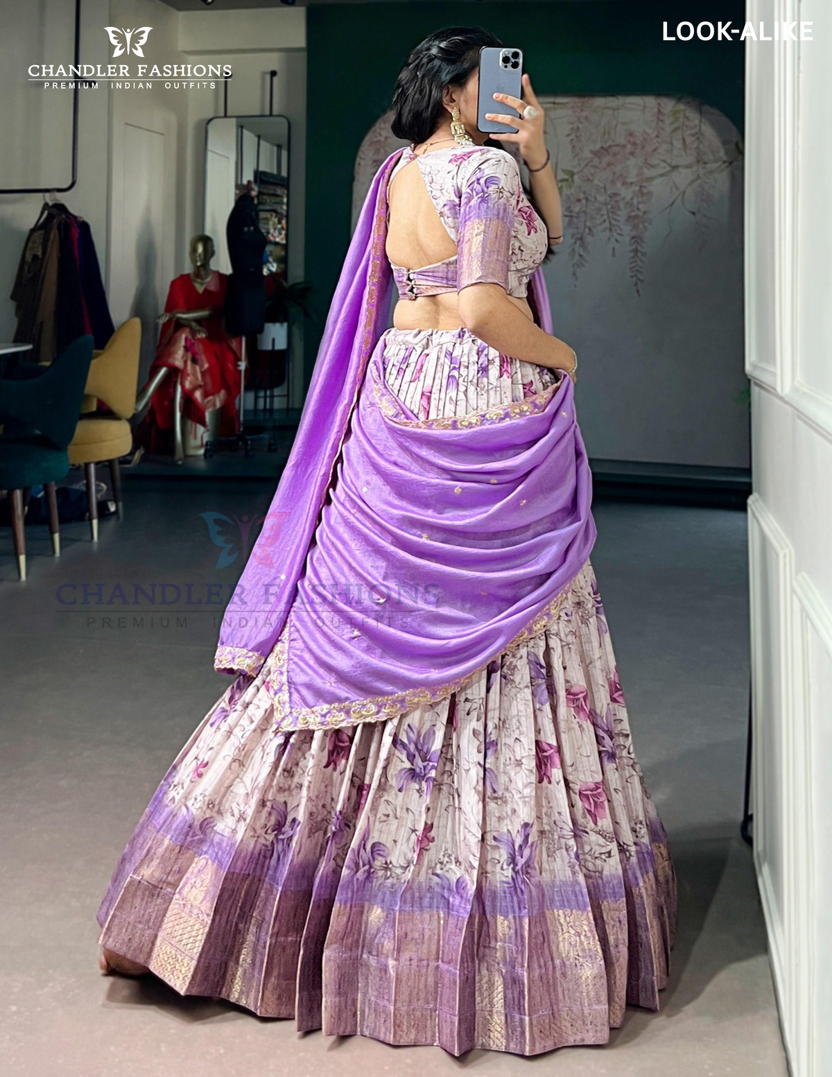 Floral Print And Zari Work Lehenga Choli In USA
