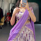 Lavender Color Dola Chex With Floral Print And Zari Work Lehenga Choli Near Me