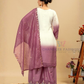 White And Purple Color Georgette With Sequins Work Palazzo Suits In Suncity