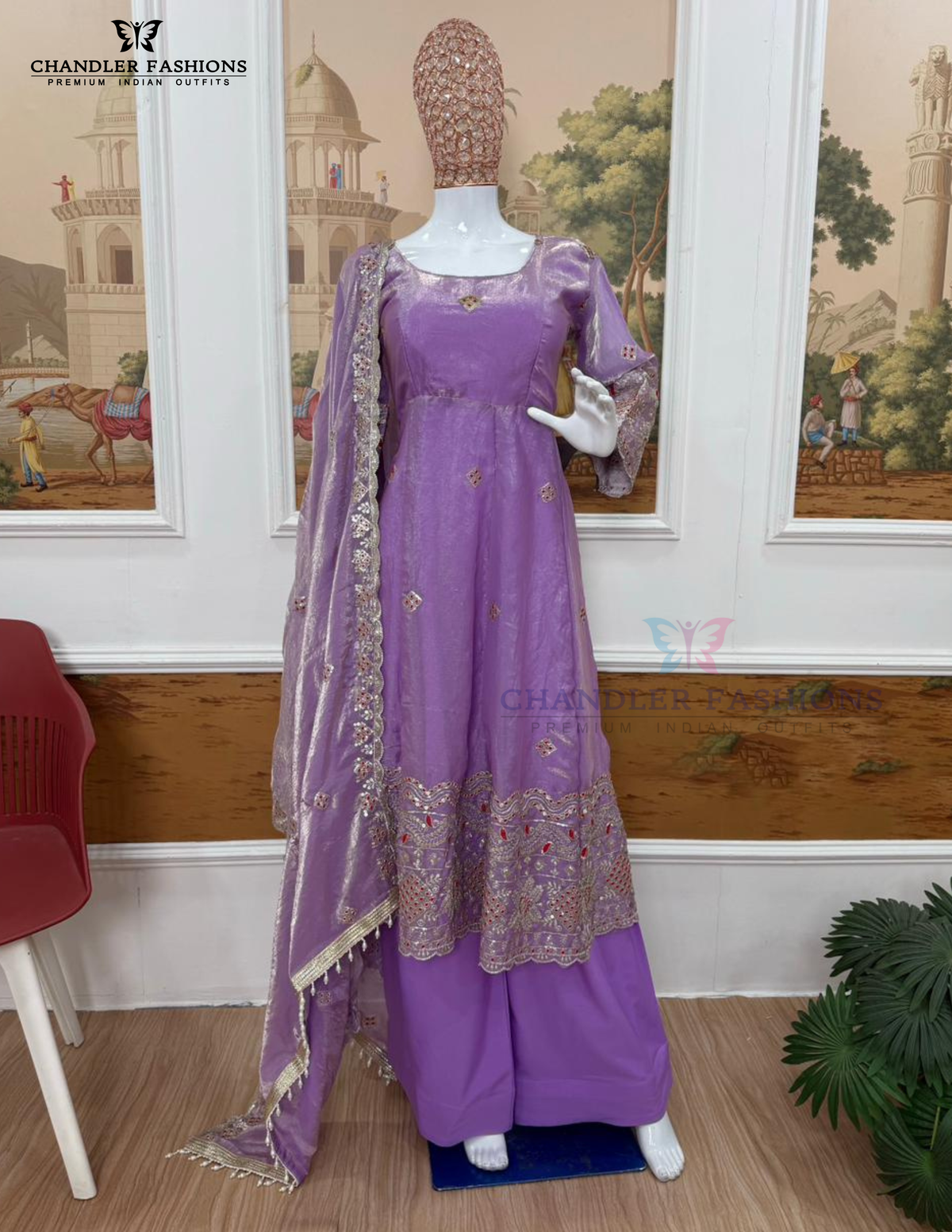 Fendy Satin With Embroidery Work Anarkali Suits In Suncity