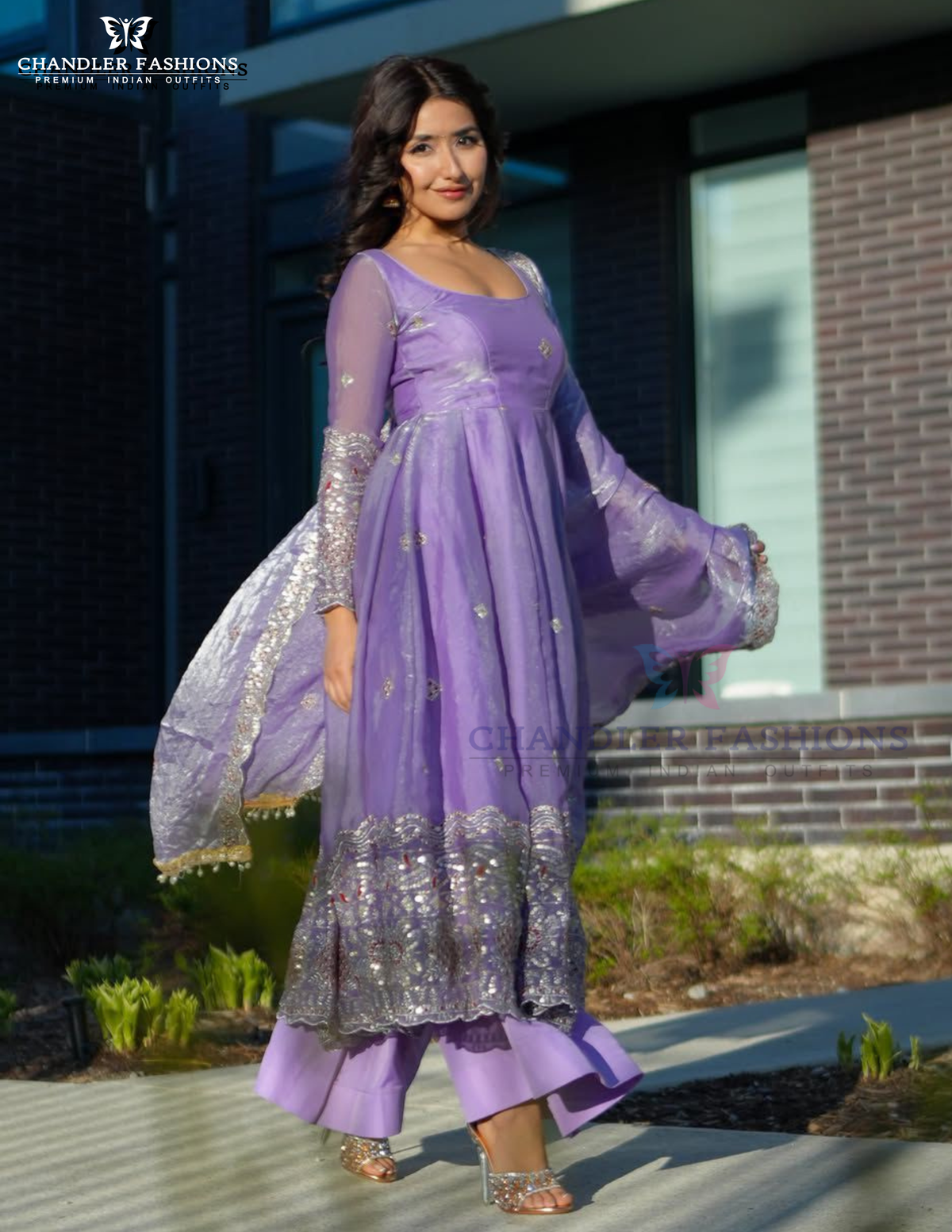 Fendy Satin With Embroidery Work Anarkali Suits In Sedona