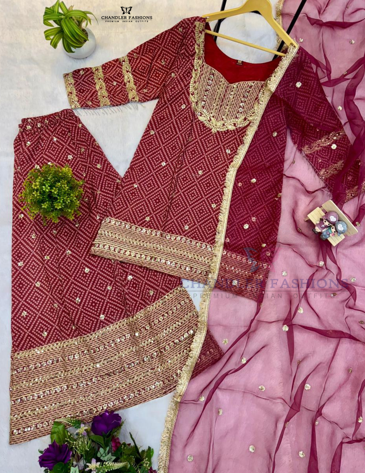 French Crepe With Embroidery Work Sharara Suits In Tempe