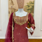 Maroon Color French Crepe With Embroidery Work Sharara Suits Near Me