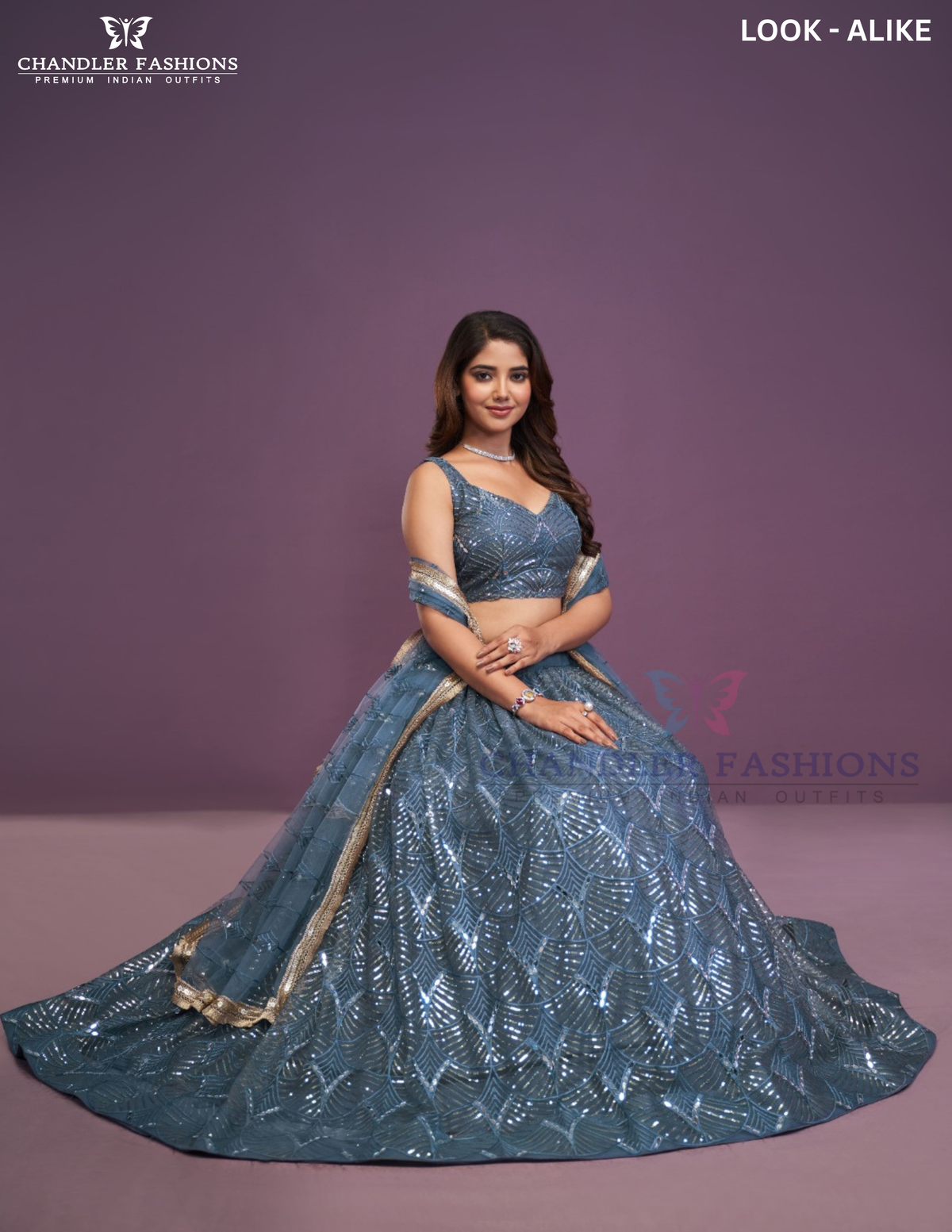 Net With Sequins And Embroidery Work Lehenga Choli In Tempe
