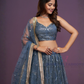 Blue Color Net With Sequins And Embroidery Work Lehenga Choli Near Me