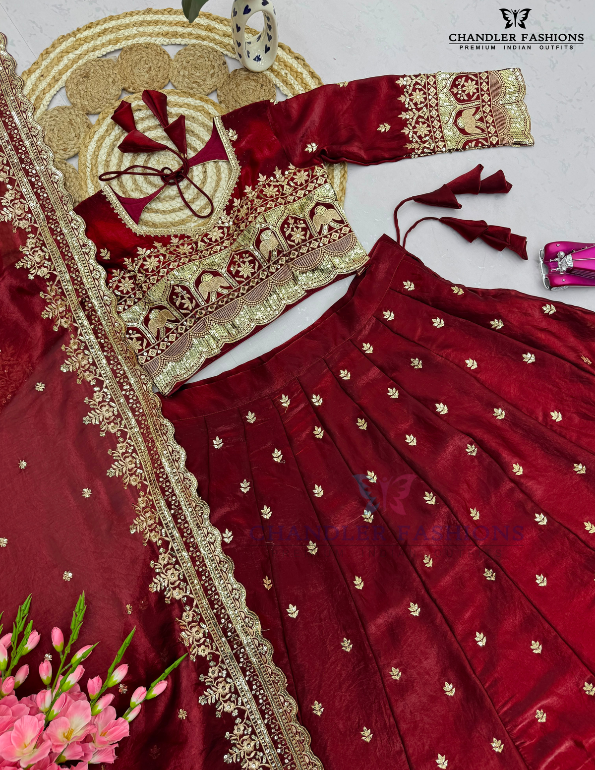 Embroidery And Sequins Work Lehenga Choli In Chandler