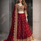 Attractive Maroon Color Fendy Silk With Embroidery And Sequins Work Lehenga Choli With Dupatta